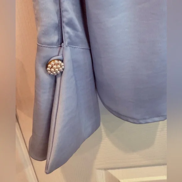 Zara Soft Blue Ruffle Blouse - Picture 4 of 5